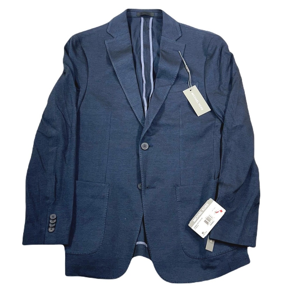 Michael Kors Kimble Sport Coat Mens 36R 36 Navy Blue Modern-Fit Blazer $295 NEW